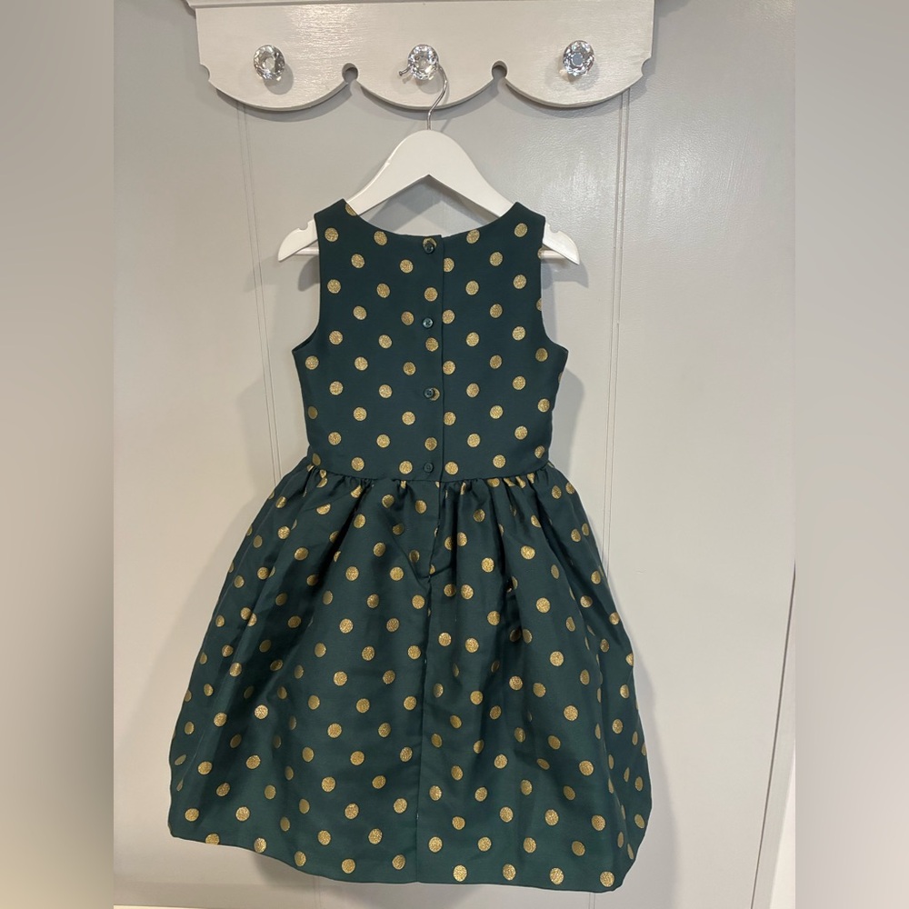 Dark Green Dress with Gold Dots